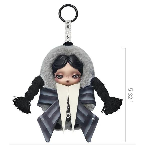 POP MART SKULLPANDA x Wednesday Nevermore Academy Plush Doll Pendant AUTHENTIC