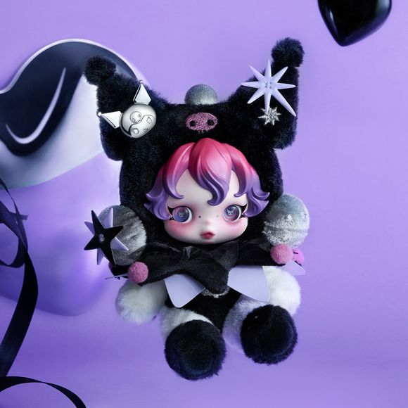 POP MART SKULLPANDA x Kuromi Plush Doll Pendant AUTHENTIC