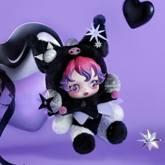POP MART SKULLPANDA x Kuromi Plush Doll Pendant AUTHENTIC