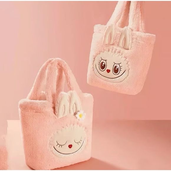 POP MART POP LAND MOKOKO Reversible Pink Sweetheart Series Plush Tote Bag Purse
