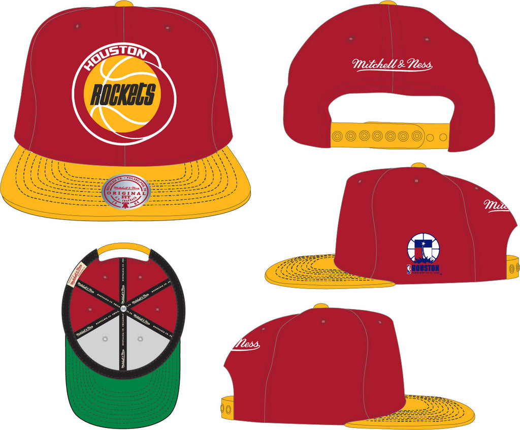 Men's Houston Rockets NBA All Star Color HWC Mitchell & Ness Snapback Hat