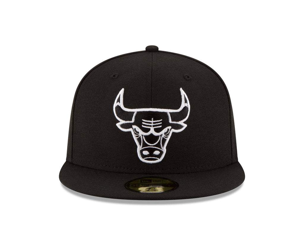 Men's NBA Chicago Bulls Black/White 59Fifty Fitted Hat