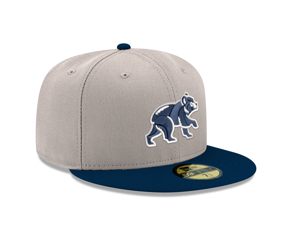 Chicago Cubs Stone/Navy Spring Training Bear New Era 59FIFTY Fitted Hat