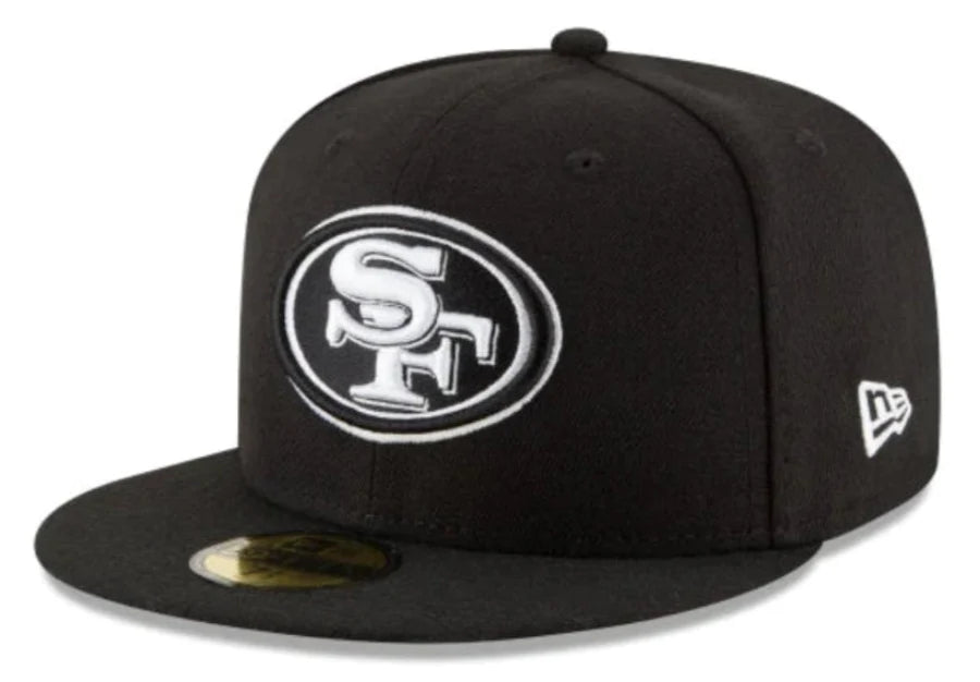 Men's San Francisco 49ers New Era Black & White 59FIFTY Fitted Hat