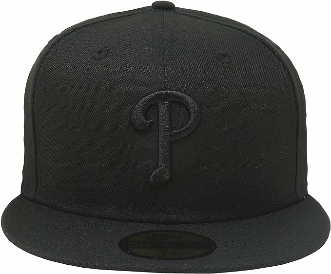 Men's Philadelphia Phillies Tonal Black On Black 59FIFTY Fitted Hat