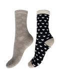 Heart Cotton Design Socks 2 Pair Pack