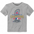 Child Chicago Cubs Majestic Heathered Gray 2016 World Series Champions Locker Room T-shirt