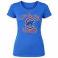 Women's Chicago Cubs Windy City Baseball Royal Blue Distressed Triblend Tee