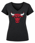 Chicago Bulls Tri Blend Distressed Logo Tee