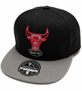 Men's Chicago Bulls Mitchell & Ness Hardwood Classics 2 Tone Black/Gray Reload 2.0 Dynasty Fitted Hat