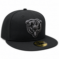 Men's New Era Black Chicago Bears Graphite Logo 59FIFTY Fitted Hat