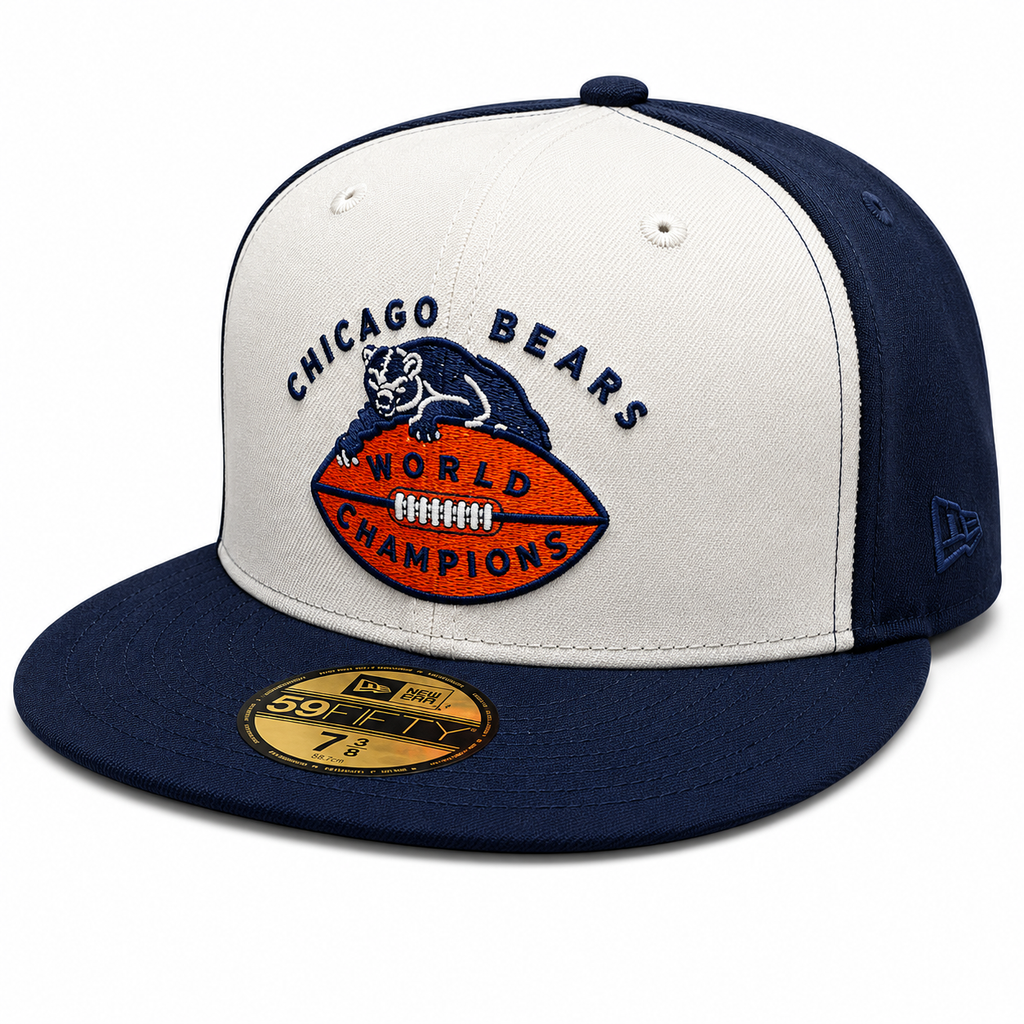Chicago Bears New Era Stone/Navy Traditions 1946 World Champions 59FIFTY Fitted Hat