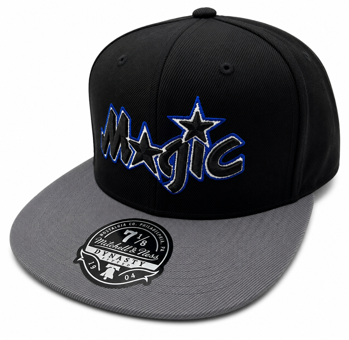 Men's Mitchell & Ness Gray/Black Orlando Magic Hardwood Classics Reload 2.0 Fitted Hat