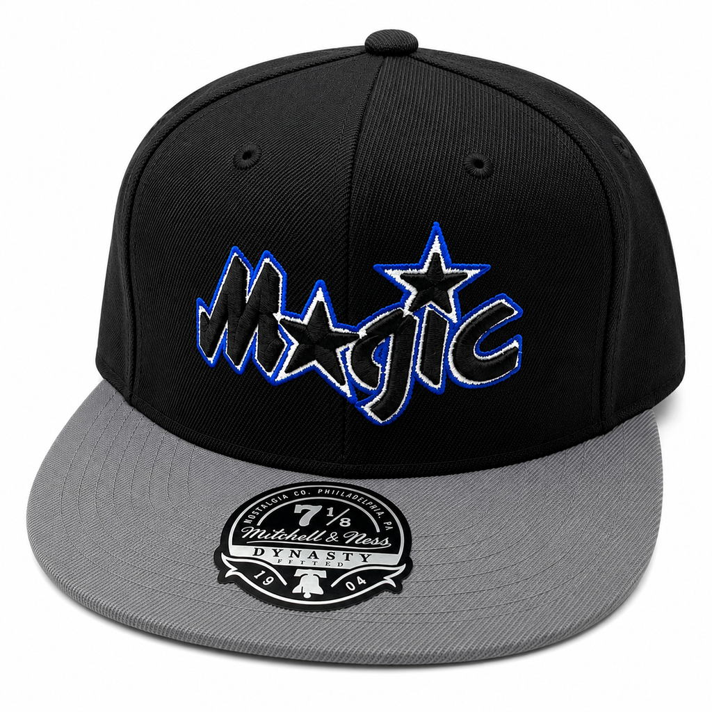 Men's Mitchell & Ness Gray/Black Orlando Magic Hardwood Classics Reload 2.0 Fitted Hat