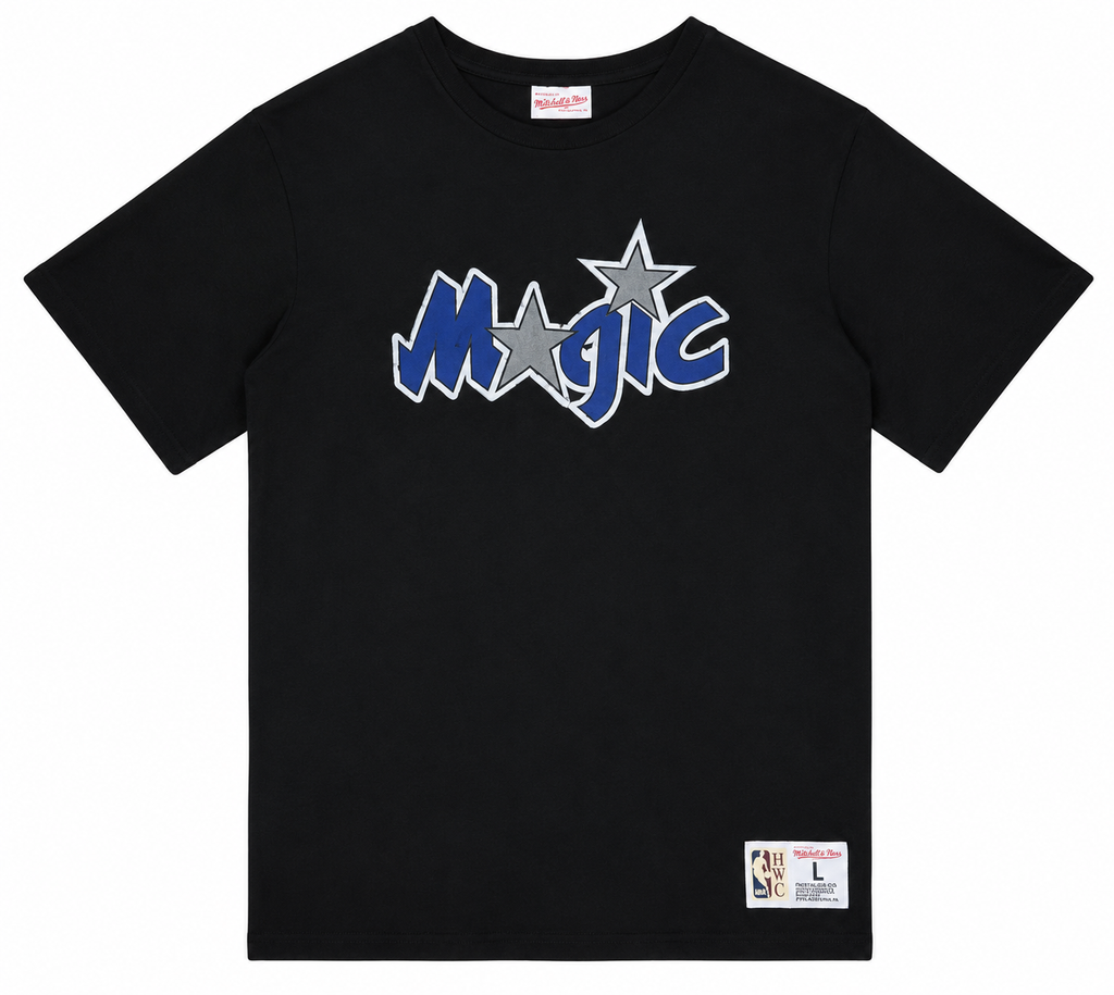 Men's Orlando Magic NBA Legendary Slub Black Tee By Mitchell And Ness