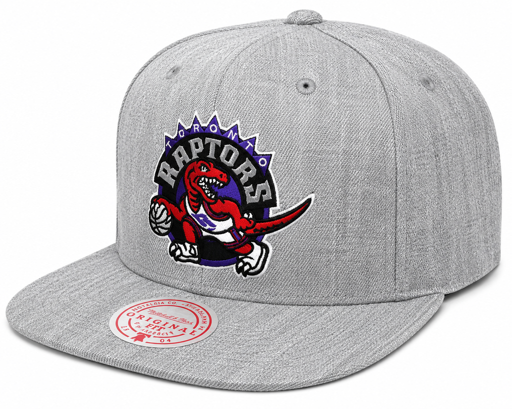 Toronto Raptors HWC Gray Heather 2.0 Mitchell & Ness Snapback Hat