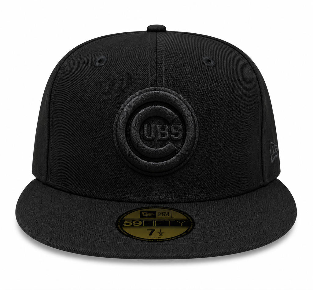 Chicago Cubs New Era Black Tonal Bullseye 59FIFTY Fitted Hat