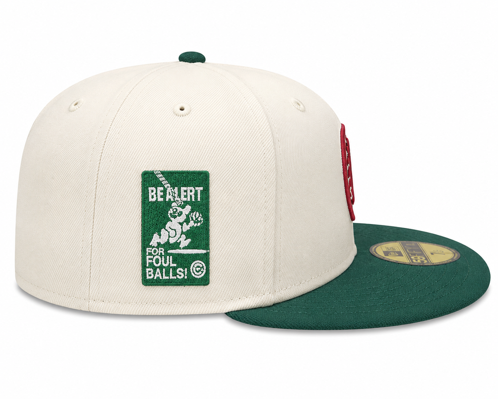 Chicago Cubs New Era Bricks And Ivy Chrome/Forest Green 59FIFTY Fitted Hat