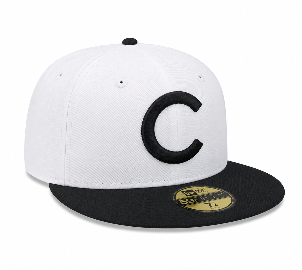 Chicago Cubs Cooperstown Collection 1908 Home New Era Classics White/Black 59FIFTY Fitted Hat