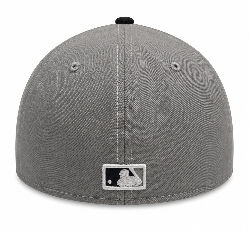 Chicago Cubs Cooperstown Collection Gray/ Navy 59FIFTY Low Crown Fitted Cap By New Era