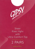 Sheer Smooth Knit Knee Highs (2 Pair Pack) 1005