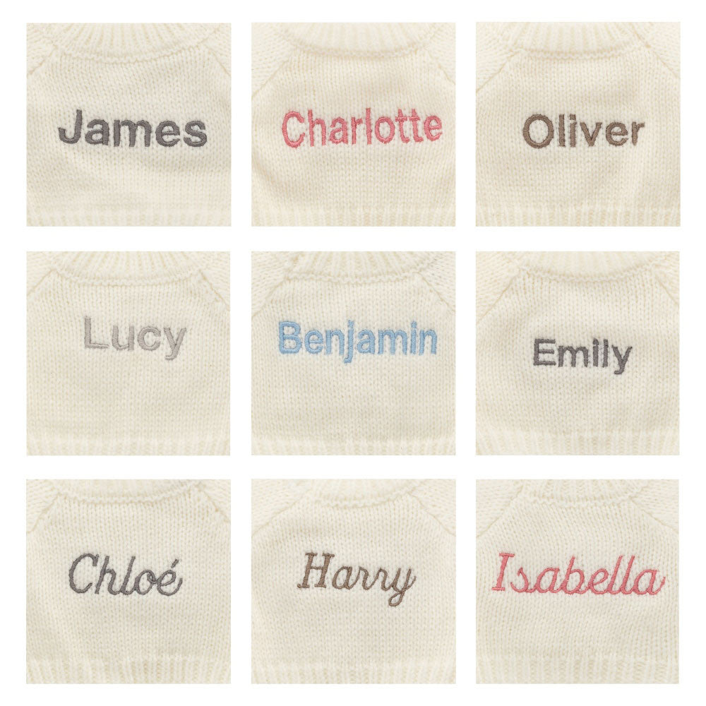 Bashful Golden Bunny with Personalised Cream Jumper