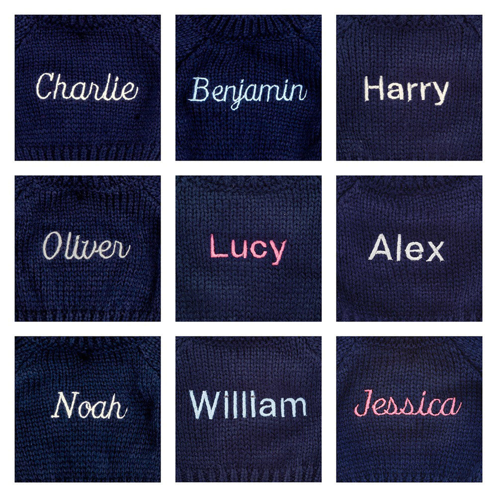 Bashful Beige Bunny with Personalised Navy Jumper