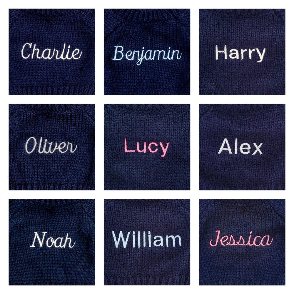 Bashful Dusky Blue Bunny with Personalised Navy Jumper