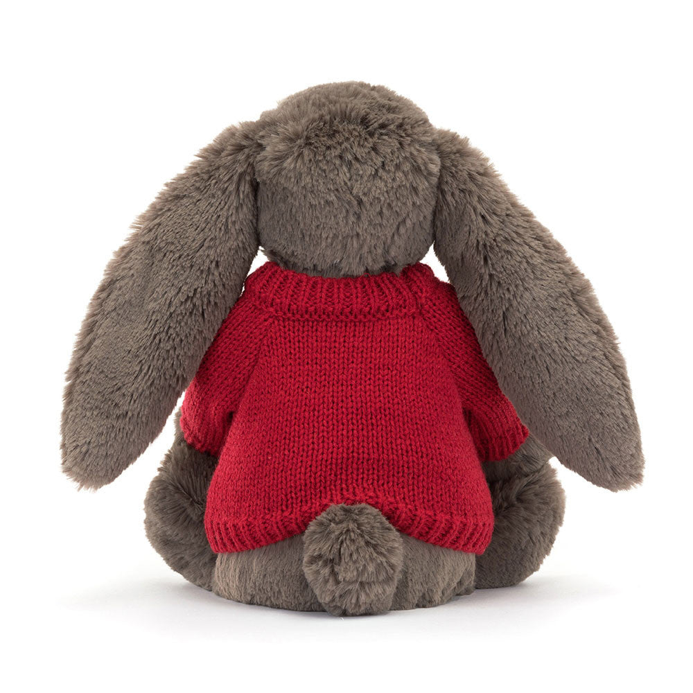 Bashful Truffle Bunny with Personalised Red Jumper