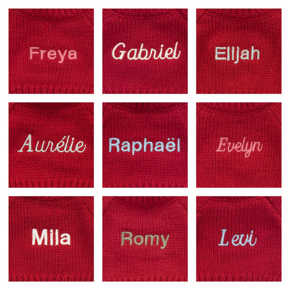 Bashful Dusky Blue Bunny with Personalised Red Jumper
