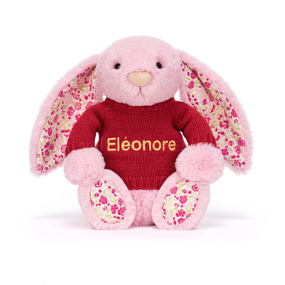Blushkin Blossom Luxe Bunny with Personalised Red Jumper