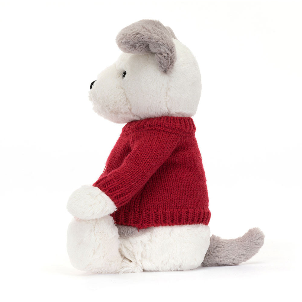 Bashful Terrier with Personalised Red Jumper