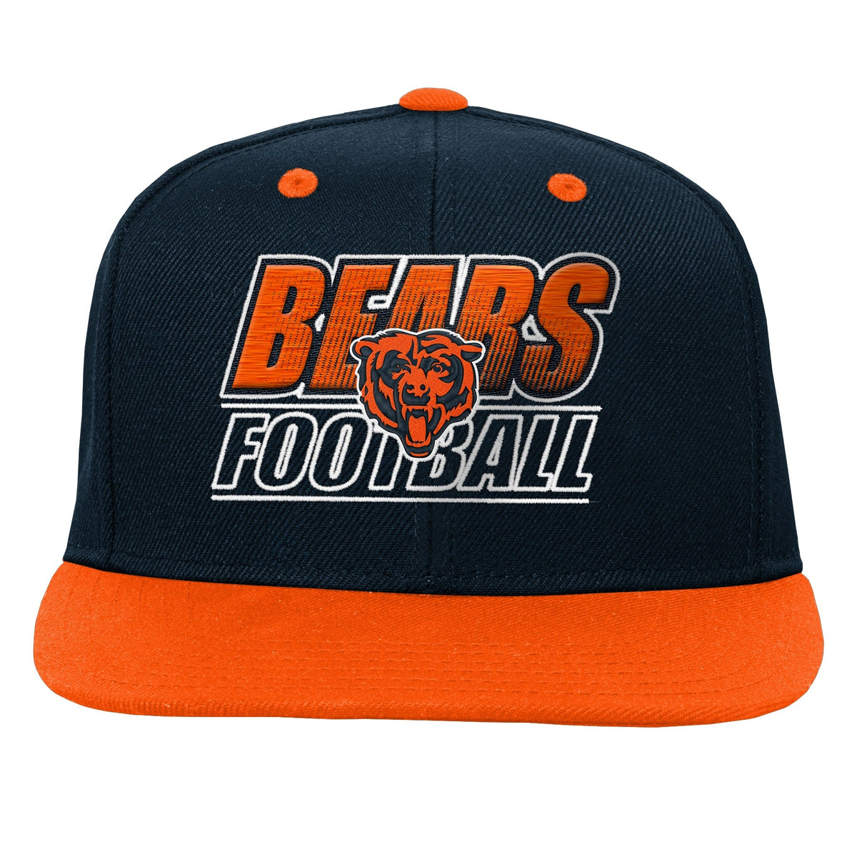 Youth Chicago Bears Navy Flat Bill Snapback Hat