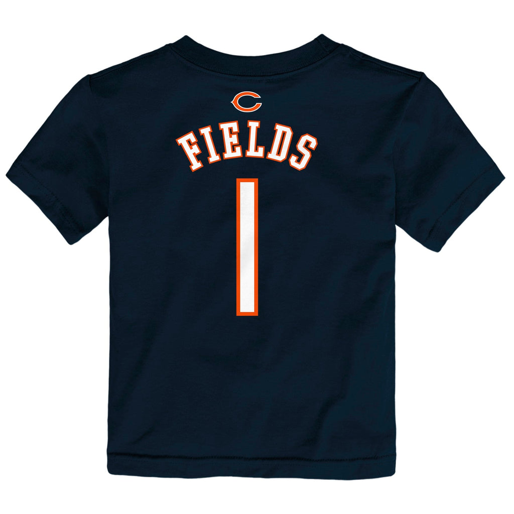 Toddler Justin Fields Chicago Bears Navy Mainliner Name And Number Shirt