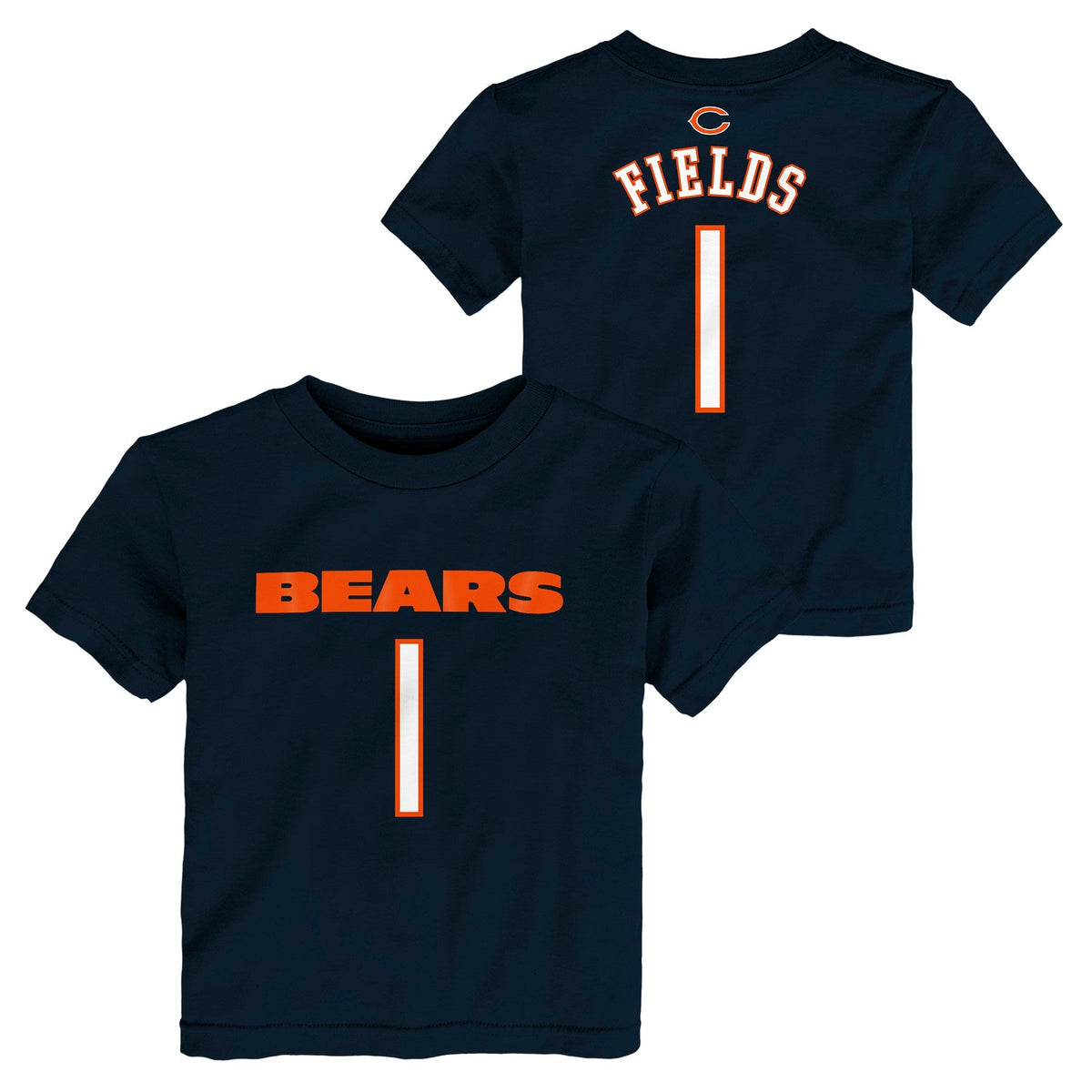 Toddler Justin Fields Chicago Bears Navy Mainliner Name And Number Shirt