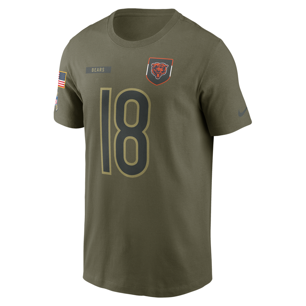 Men's Nike Caleb Williams Chicago Bears 2025 Salute To Service Olive Green Name & Number T-Shirt