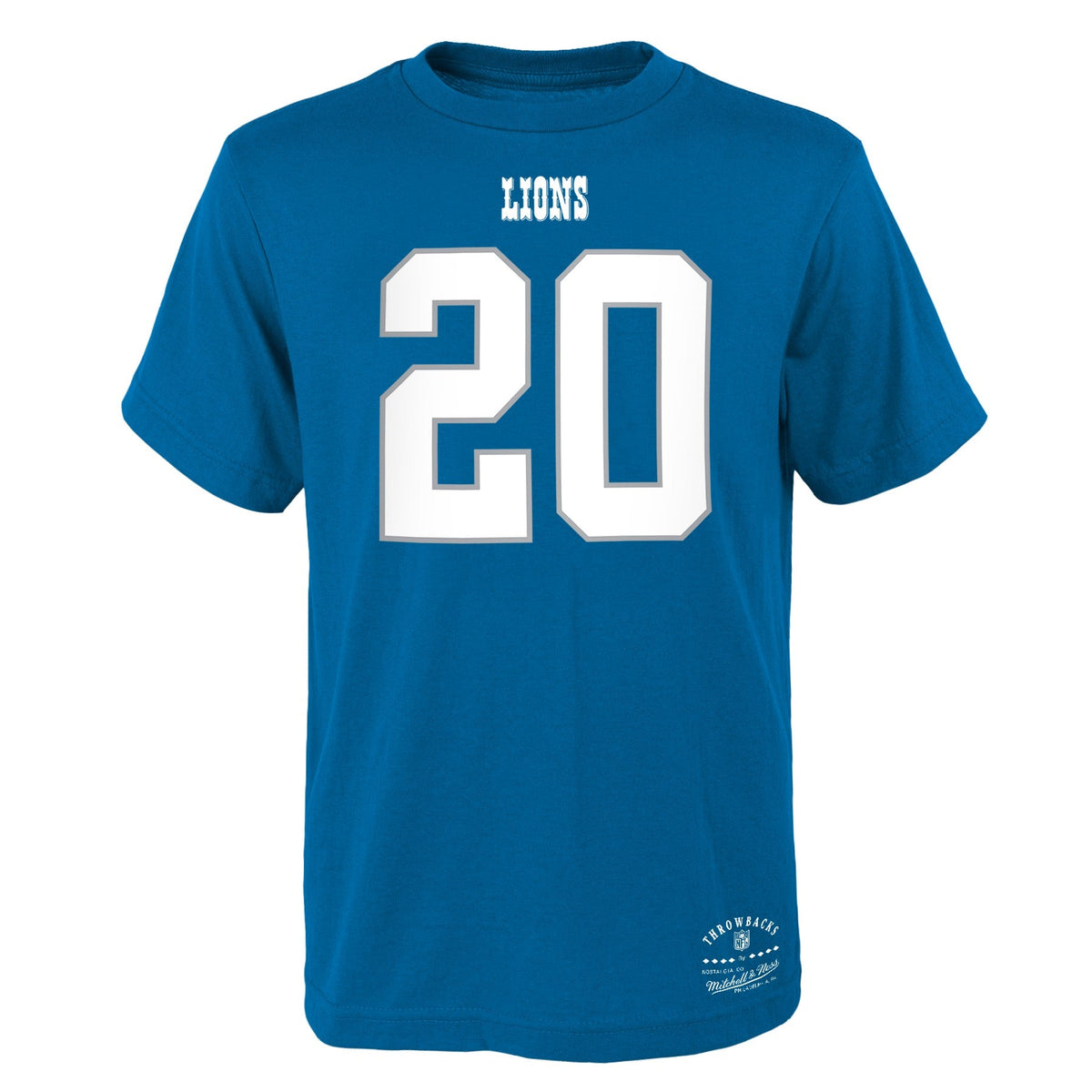 Youth Barry Sanders Detroit Lions Blue Mitchell & Ness Retro Player Name And Number T-Shirt