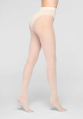 Tulle-effect Sheer Tights with Micro Polka Dots Plumetis 30 - Wool White
