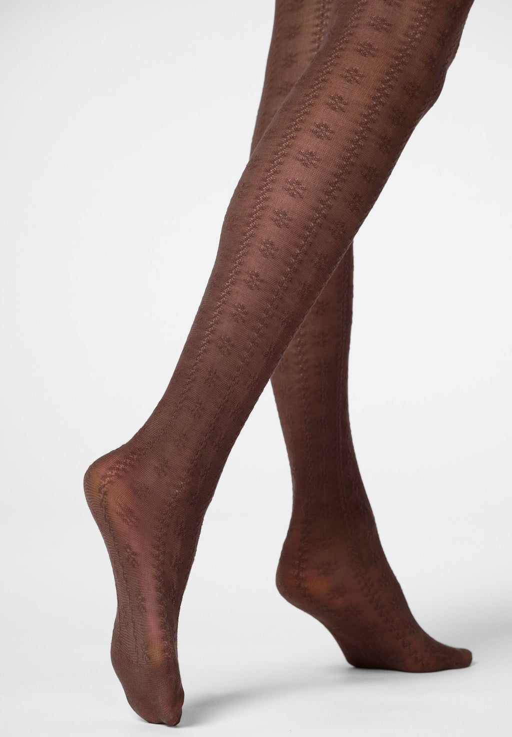 Soft Lyocell Tights Texture Grace - Chocolate 3