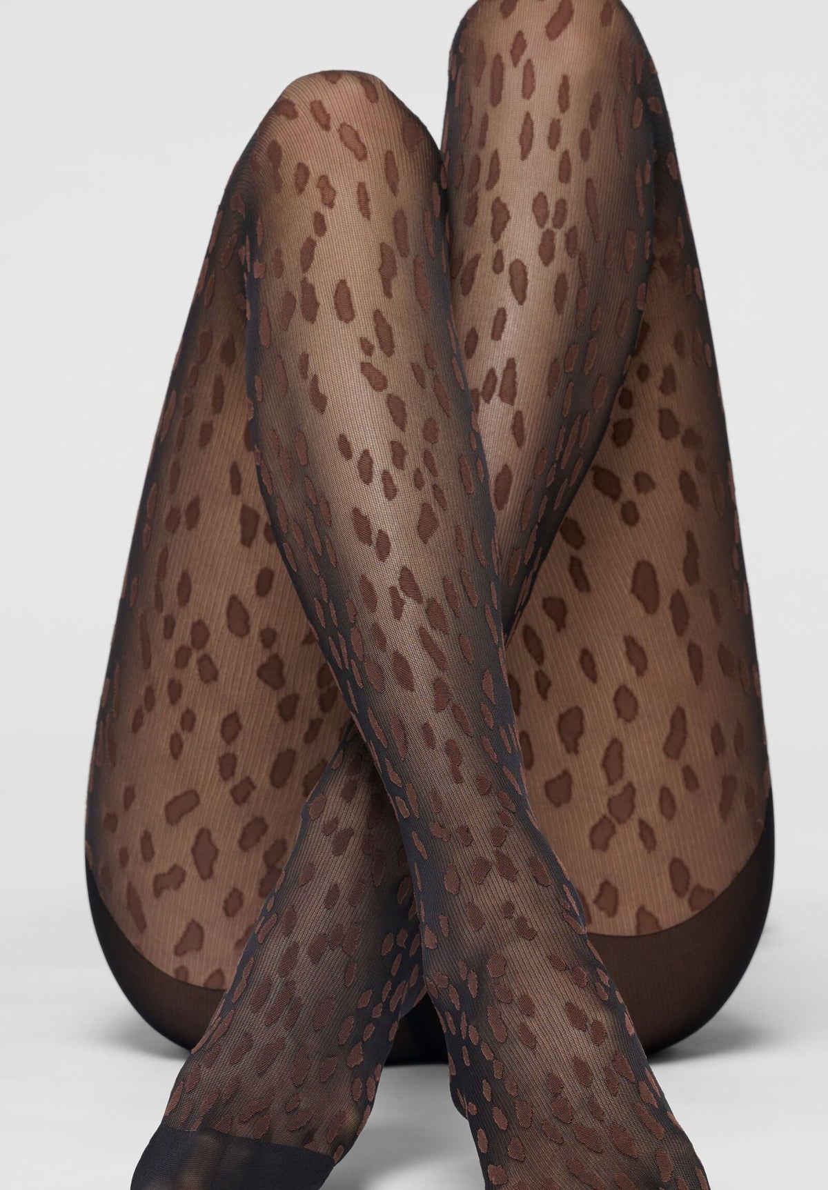 Abstract Wild Sheer Tights 30 - Black/Chocolate