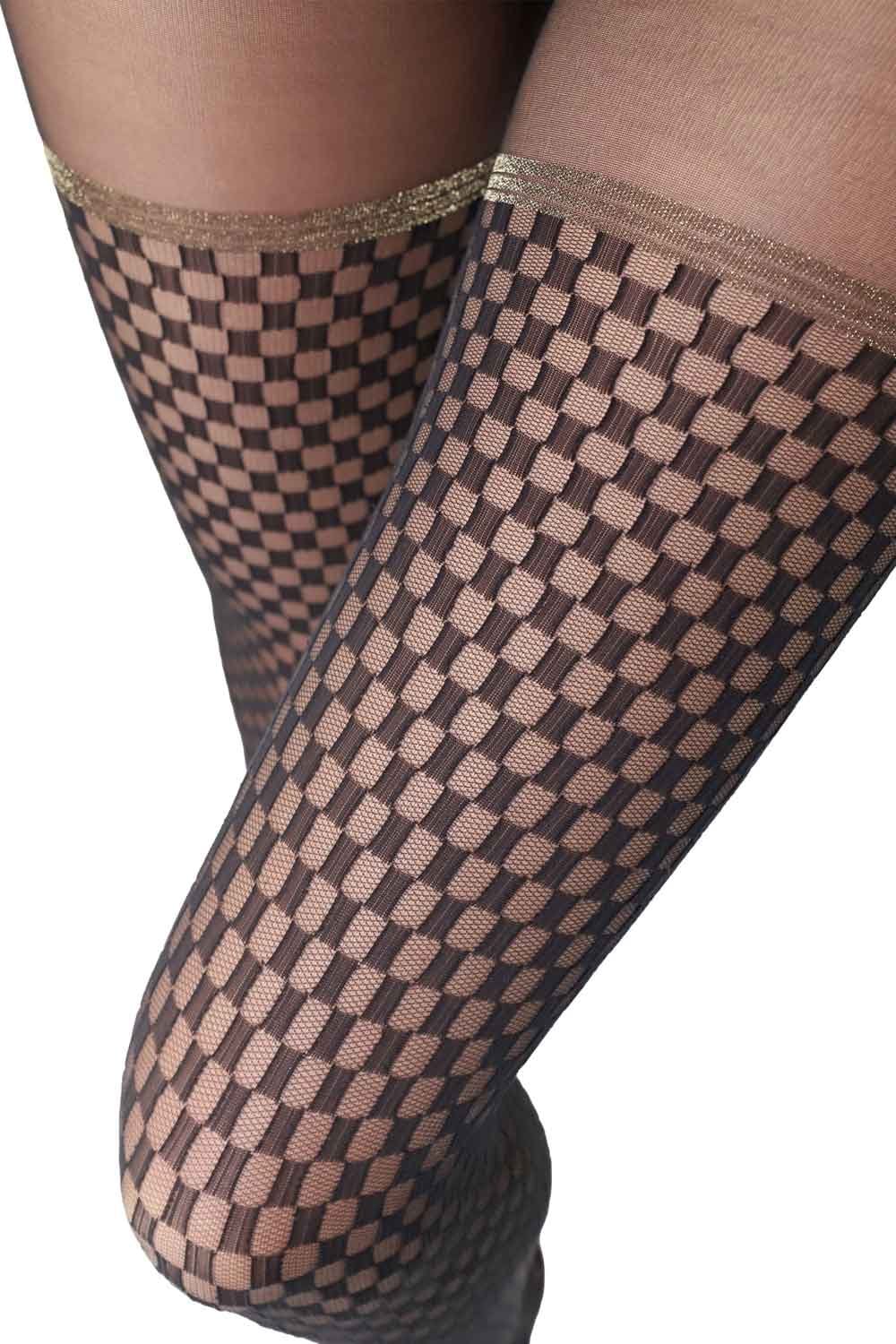 Checked Lace Tights