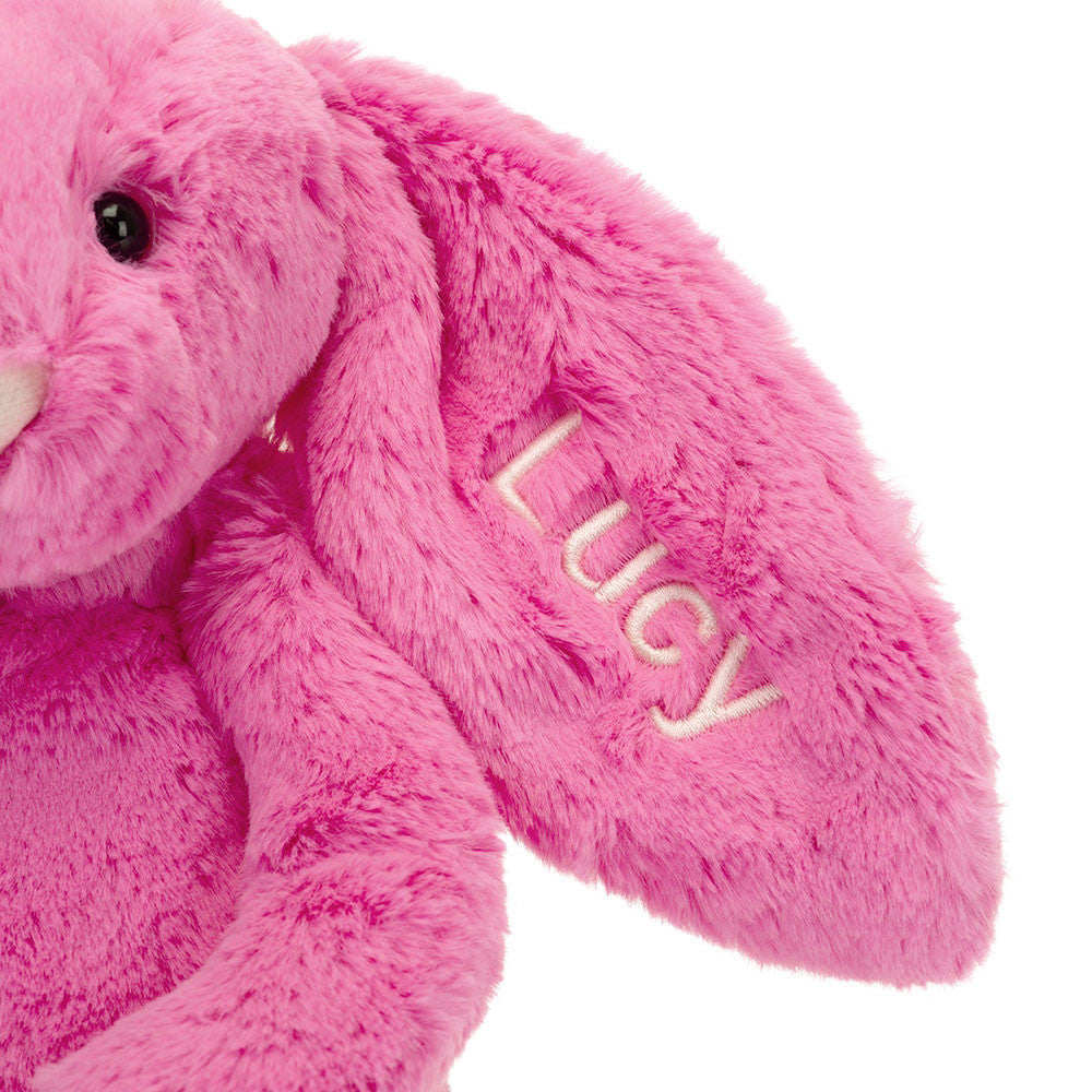 Personalised Bashful Hot Pink Bunny Medium