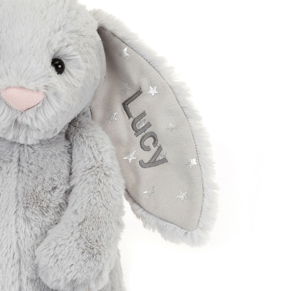 Personalised Bashful Shimmer Bunny Medium