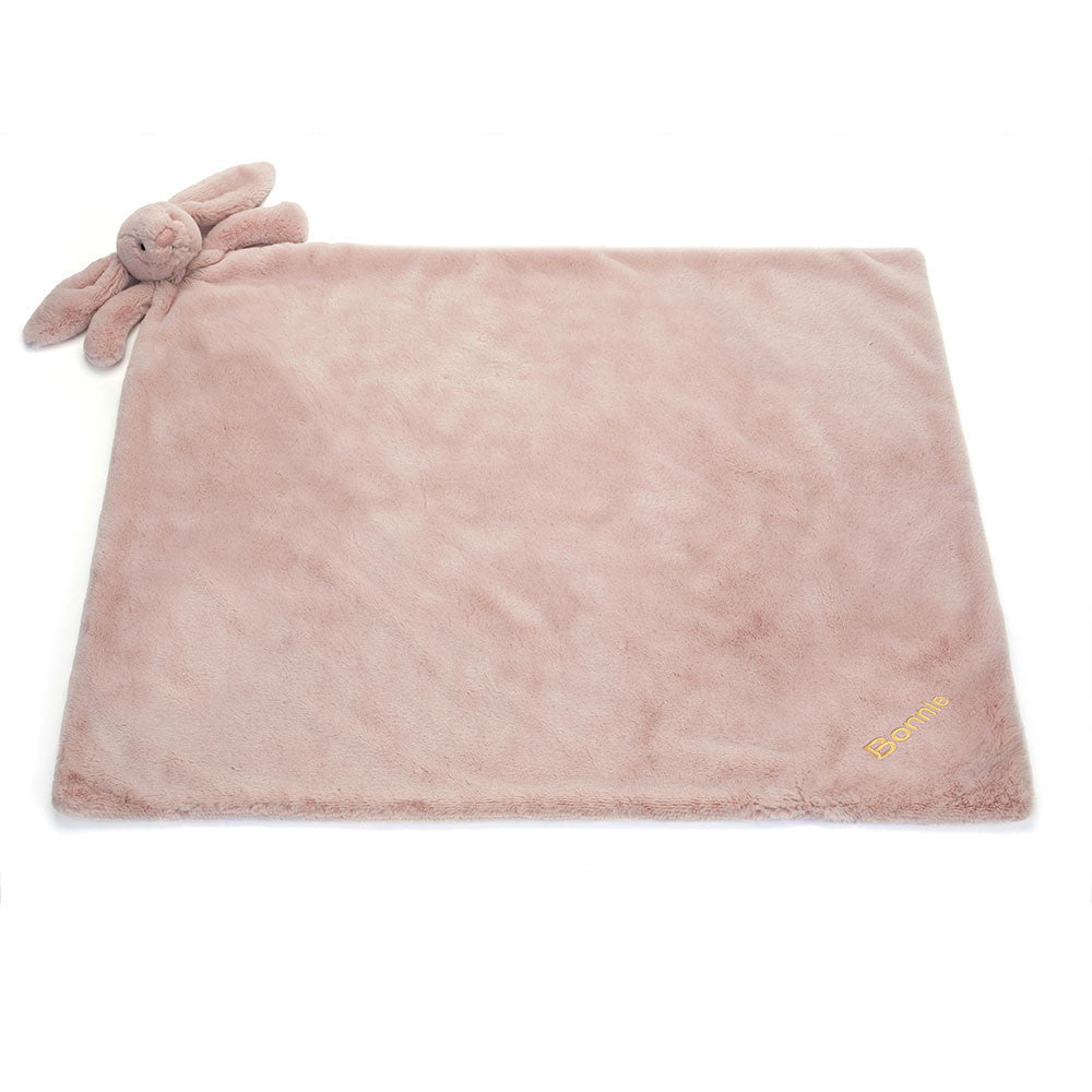 Personalised Bashful Luxe Bunny Rosa Blankie