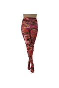 Outer Space Burgundy Printed Tights