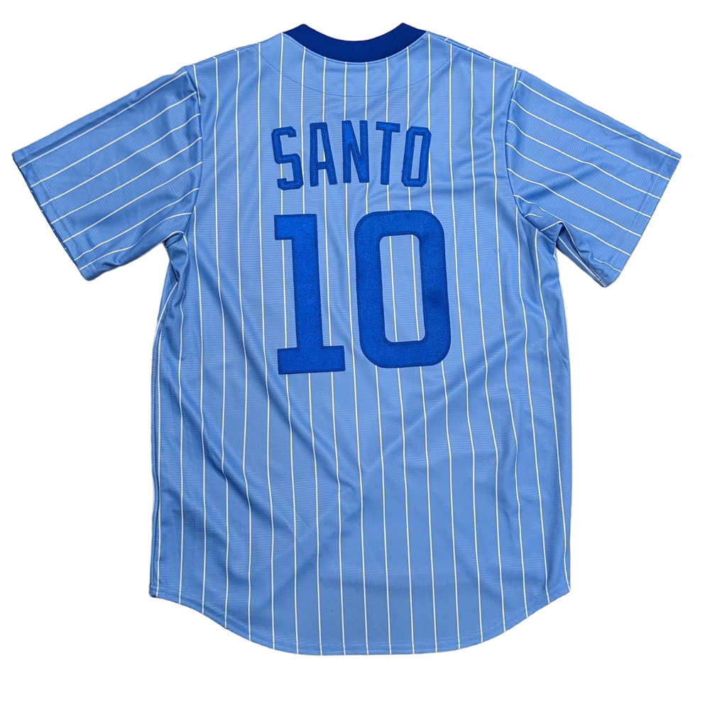 Men's Ron Santo Chicago Cubs Cooperstown Powder Blue NIKE Replica Jersey