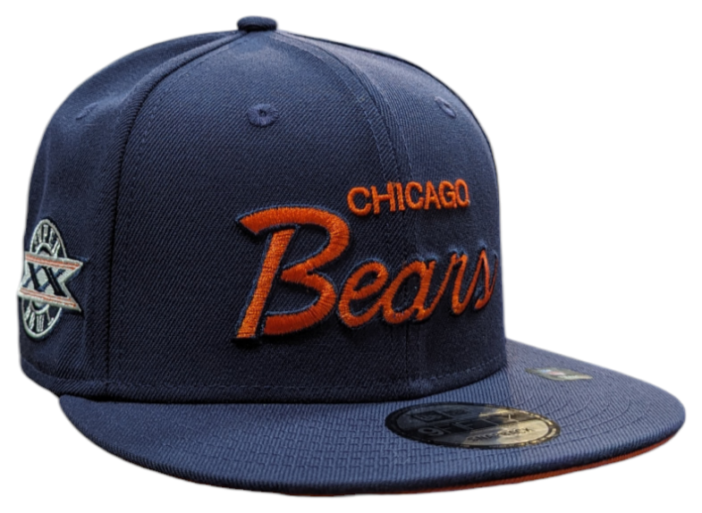Mens Chicago Bears New Era Griswold Navy Super Bowl XX Side Patch 9FIFTY Snapback Hat