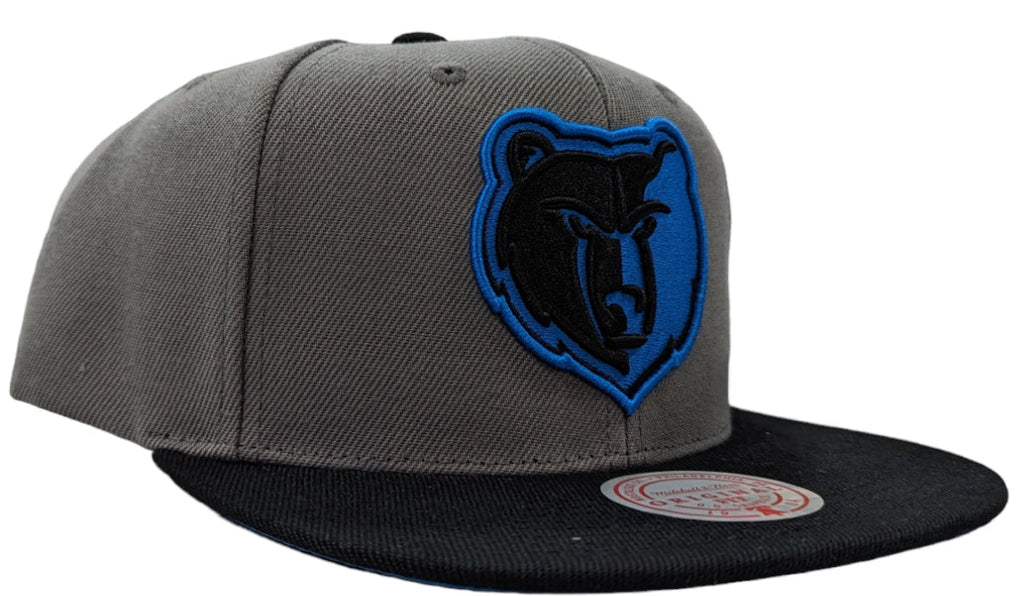 Men's Memphis Grizzlies Mitchell & Ness NBA Neon Lights Gray/Blue Adjustable Snapback Hat