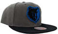 Men's Memphis Grizzlies Mitchell & Ness NBA Neon Lights Gray/Blue Adjustable Snapback Hat