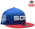 Mens Chicago White Sox New Era 1983 Road Cooperstown Collection 2 Tone Red & Navy 75th Anniversary of Comiskey Park 9FIFTY Snapback Hat